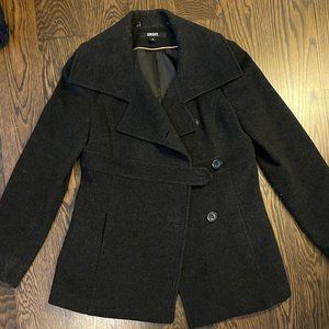 DKNY Black Wool Pea Coat, Great condition, size 10
